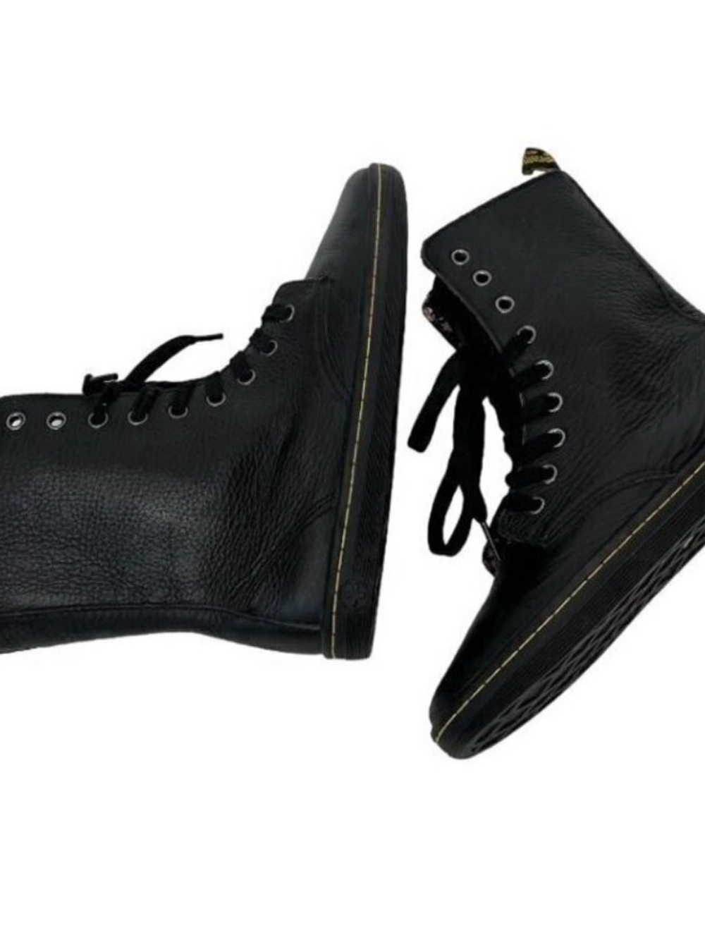 Dr. Martens Stratford Black Fold
Over Floral Lined Leather Combat
Boots US 7